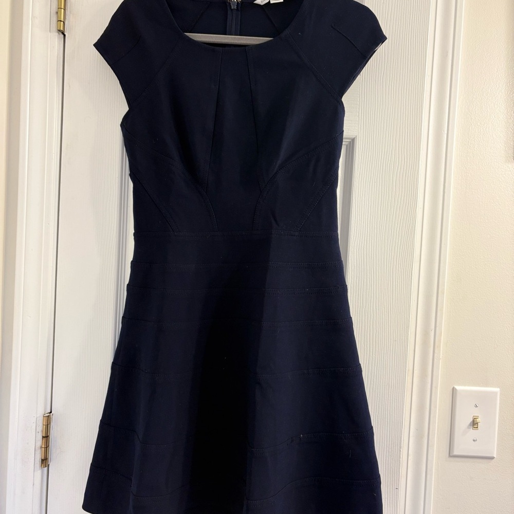 Diane Von Furstenberg Navy Cap Sleeve Dress